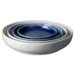 Denby-Langley Studio Blue Nesting Bowl Set – 4 Piece – Handcrafted Stoneware – N